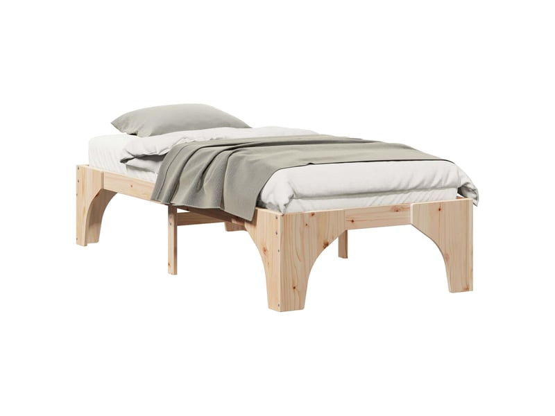  Lit simple- lit adulte -  cadre de lit marron 80 x 200 cm pin massif  - Conforama A