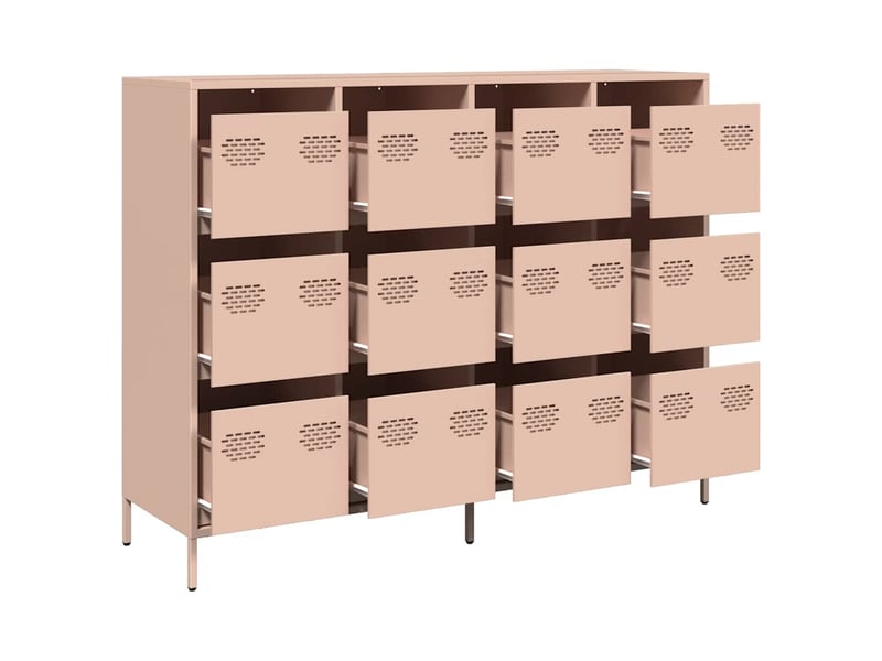 Buffet - bahut - meuble de rangement rose 135x39x103,5 cm acier laminé à froid  - Conforama D