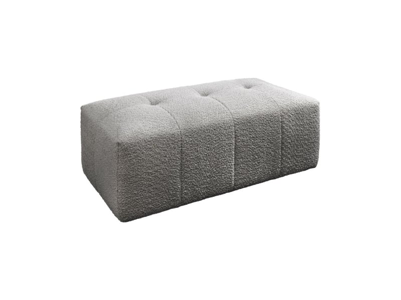  Pouf imperia gris capitonné – pouf classique en tissu bouclette  - Conforama A