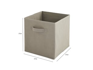 Lot de 6 paniers pliables en tissu taupe 27 x 27 x 27 cm