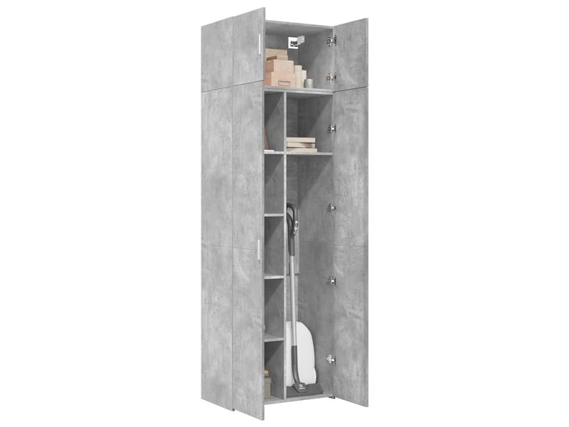 Buffet - armoire de rangement gris béton 70x42,5x225cm bois d'ingénierie  - Conforama C