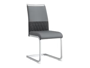 Lot de 4 chaises de salle à manger 42x48x95 cm, structure métallique, gris, dossier haut