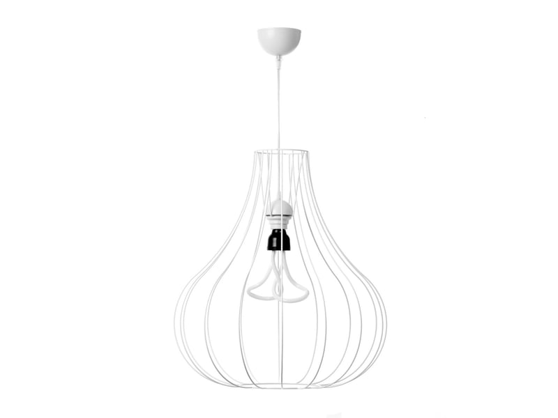  Lampe suspension en métal leonie 50cm blanc  - Conforama B
