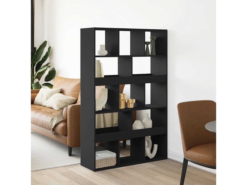 Cloison bibliothèque, meuble de rangement noir 100x33x156,5 cm bois d'ingénierie  - Conforama B