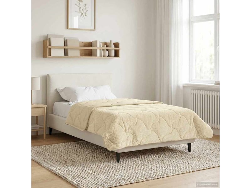  Duvet - couette complet toute l'année matelassé crème 140 x 220 cm  - Conforama D