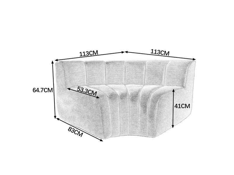  Canapé d'angle, canapé modulable, 4 places : gris  - Conforama B