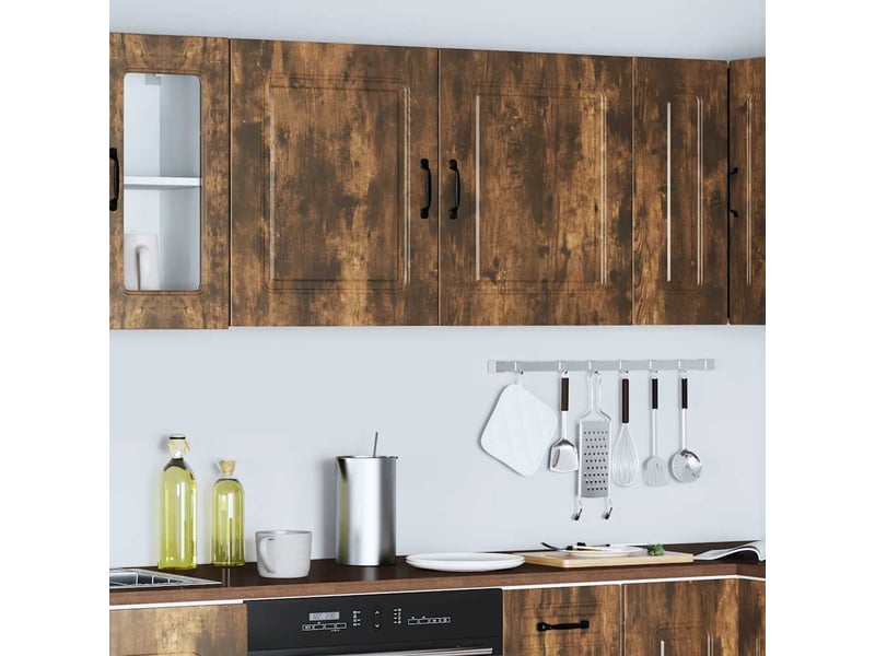  Meuble de rangement, armoires murales de cuisine kalmar en bois d'ingénierie chêne fumé  - Conforama C