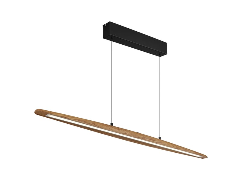  Globo stephens suspension de bar, noir mat, effet bois, led 300040006000k  - Conforama A