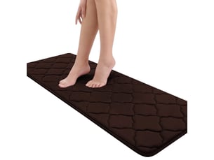 Tapis de bain en mousse à mémoire de forme antidérapant - 20 x 30 pouces - marron
