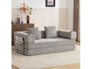 Canapé droit compressé convertible <strong>MIVRAY </strong> <strong></strong> 2 places Velours côtelé