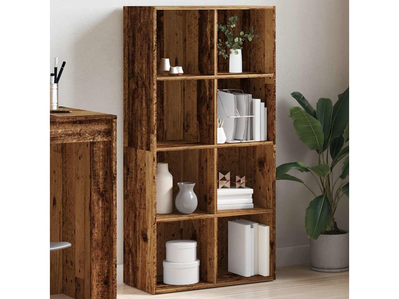  Bibliothèque, meuble de rangement salon vieux bois 66x30x130 cm bois d'ingénierie  - Conforama D