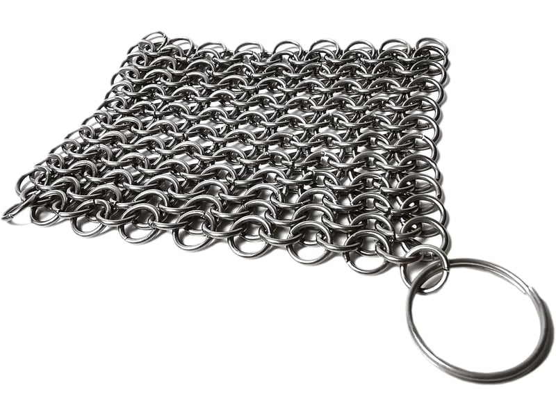  10 x10cm nettoyant pour fonte en cotte de mailles en acier inoxydable pour nettoyer la poêle en fonte, le wok, la marmite, la plaque chauffante SRL-FR09018 - Conforama B