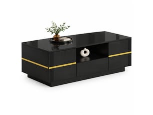 Table basse rectangulaire coloris noir OKWISH - 50 cmx100 cm