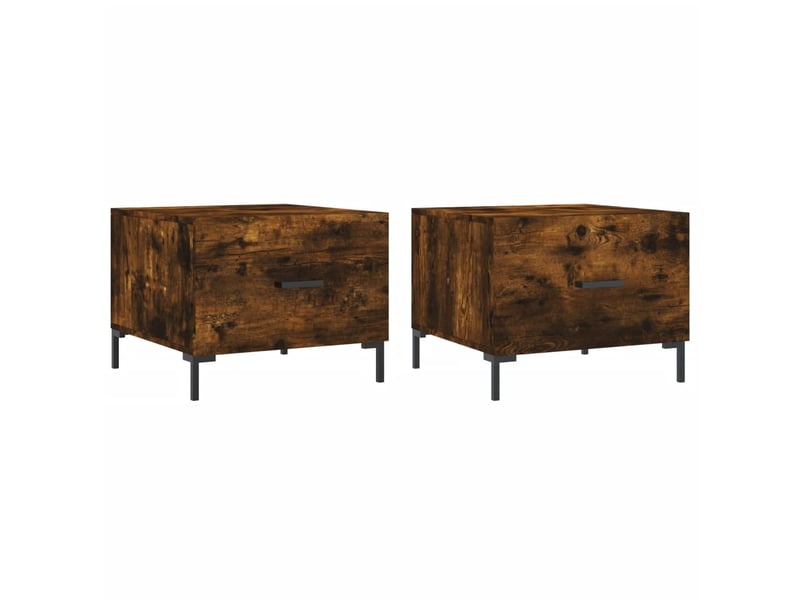  Tables basses 2 pcs - table de salon - table à thé chêne fumé 50x50x40 cm bois d'ingénierie  - Conforama A