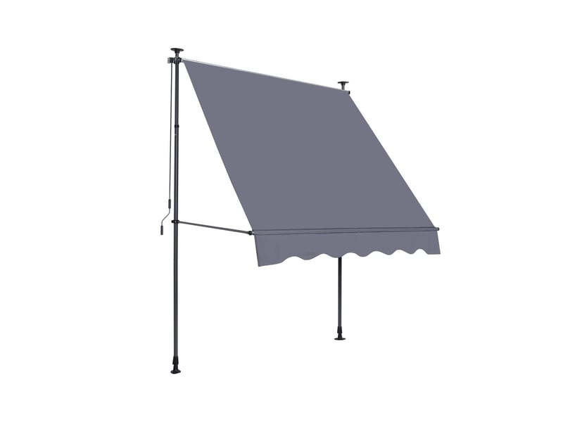  Parasol déporté 200 x 120 cm réglable en hauteur fixation sans perçage manivelle protection uv gris  - Conforama A