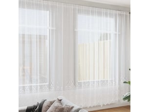 Rideau en dentelle, rideau ajouré, voilage blanc 260 x 900 cm polyester cf43773