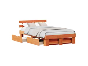 Lit 2 places 120x190cm coloris marron