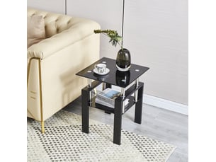 Table basse  coloris noir <strong>VIVRYN</strong> <strong></strong>