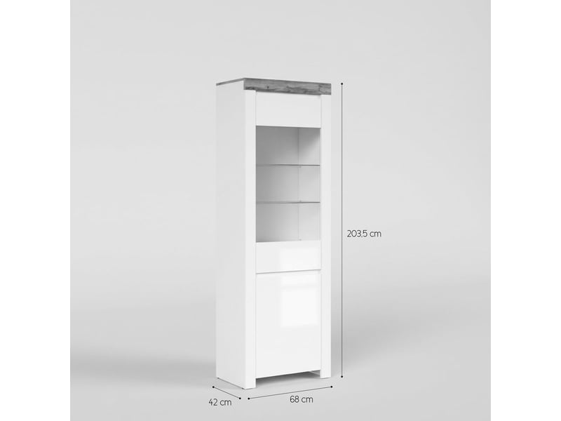  Vitrine haute holten avec porte et étagères en verre  - Conforama E