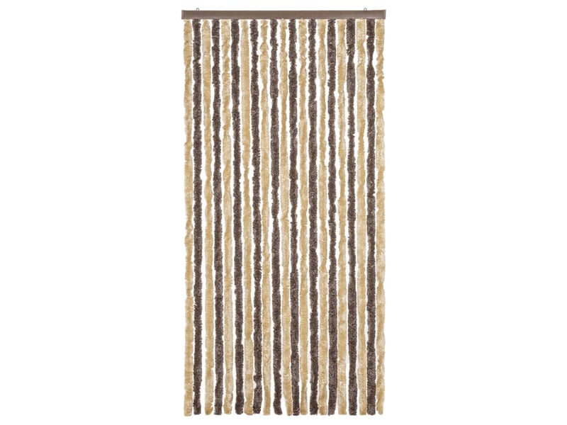  Rideau anti-mouches, moustiquaire marron foncé et beige 90x220 cm chenille cf43573  - Conforama C