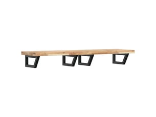 Étagère de vasque | étagère murale acier et bois massif d'acacia shl4206