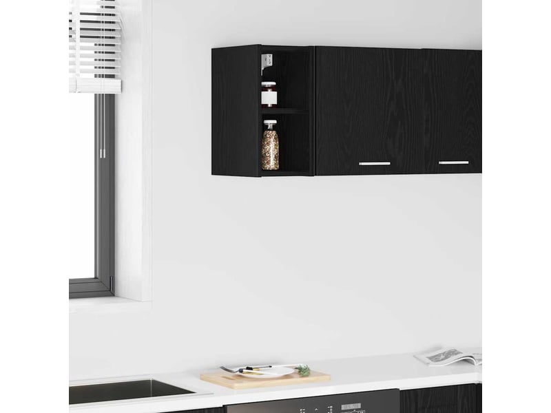  Meuble de rangement cuisine, armoire suspendue chêne noir 20x29,5x40cm  - Conforama B