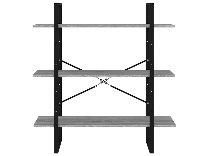  Bibliothèque, meuble de rangement salon sonoma gris 100x30x105 cm bois d'ingénierie  - Conforama E