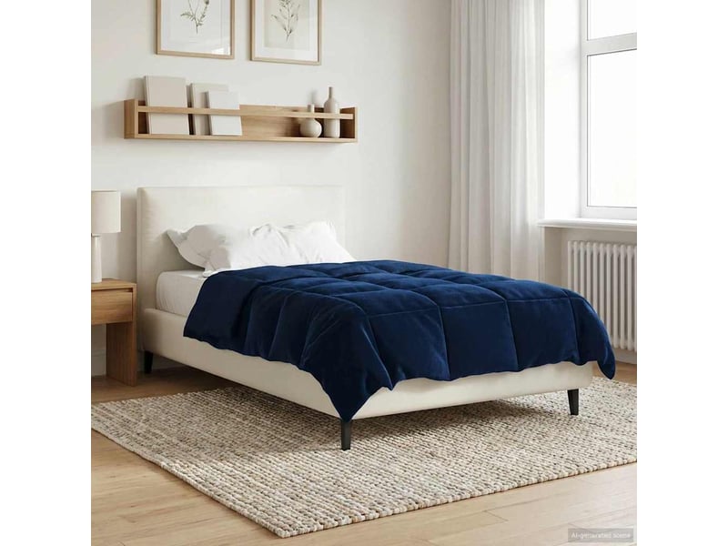  Duvet - couette complet toute l'année 140 x 200 cm 4 saisons bleu foncé  - Conforama B