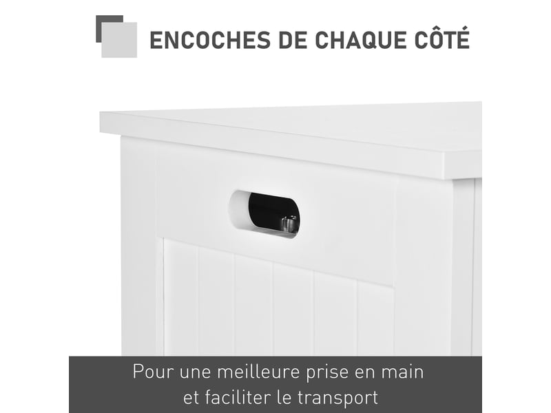  Coffre de rangement avec charnières de sécurité, boîte de rangement en bois, coffre à jouets avec couvercle  - Conforama W