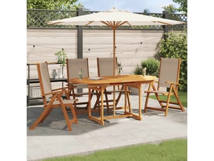 Lot de 4 chaises pliables de jardin | chaise d'extérieur bois d'acacia et textilène