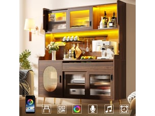 Buffet 5 porte(s) <strong></strong> <strong>Bubbly</strong> - 145 cm coloris marron