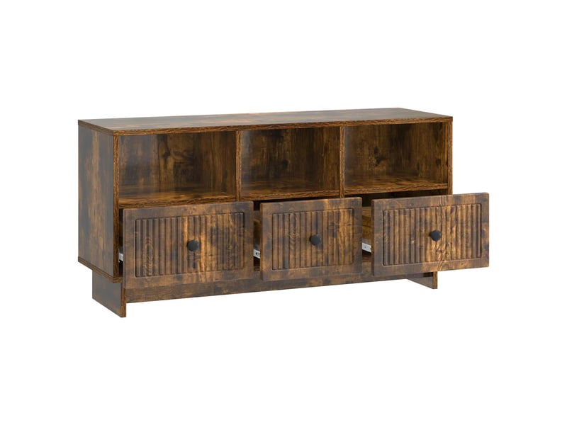  Meuble tv - banc tv - meuble de rangement chêne fumé 102 x 34,5 x 50 cm bois d'ingénierie  - Conforama D