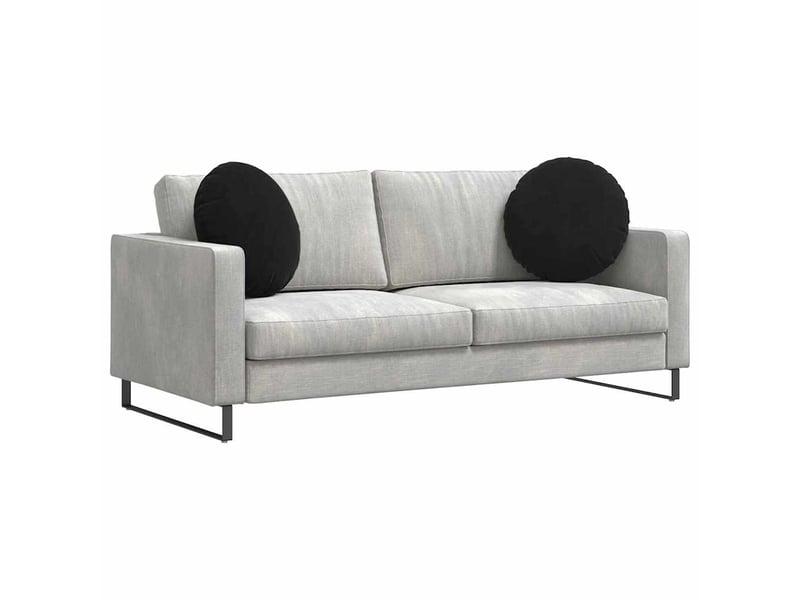  Lot de 2 coussins de siège, coussins décoratifs velours noir ø50 x 19 cm cf59909  - Conforama C