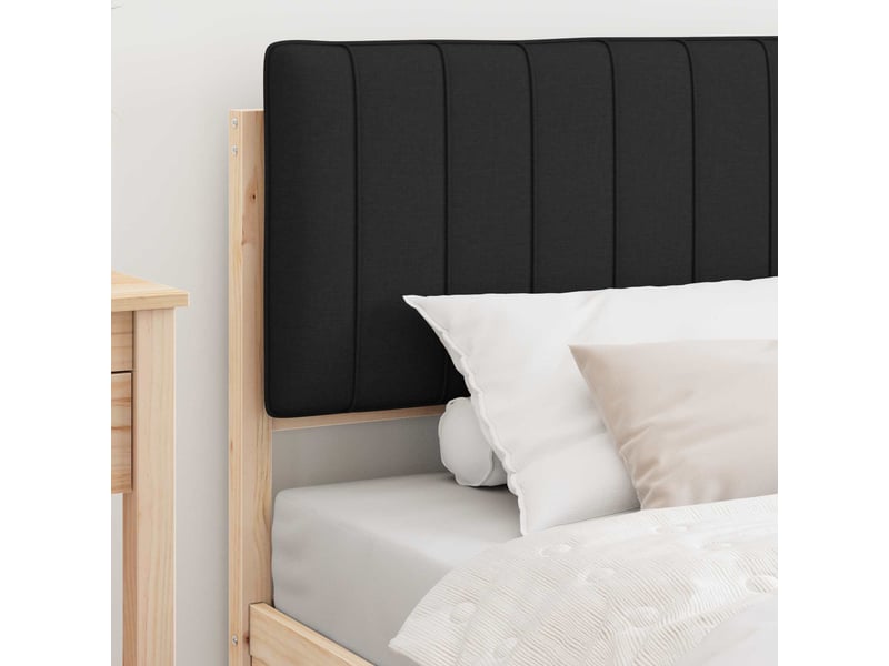  Lit simple- lit adulte -  cadre de lit avec tête de lit rembourrée noir 100 x 200 cm  - Conforama B