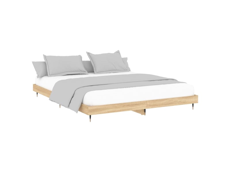  Lit double- lit adulte -  cadre de lit sans matelas chêne sonoma 120x200 cm  - Conforama C