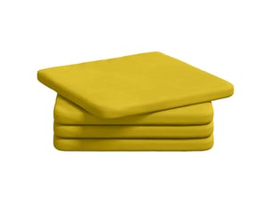 Lot de 4 coussins de siège, coussins décoratifs velours jaune 40 x 40 x 3 cm cf60039