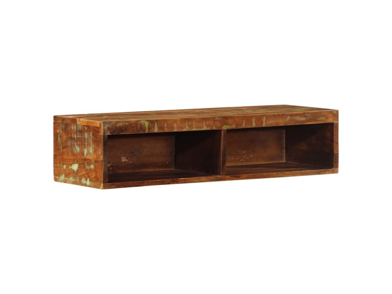  Meuble tv - banc tv - meuble de rangement mural 80x30x19 cm bois massif de récupération  - Conforama C