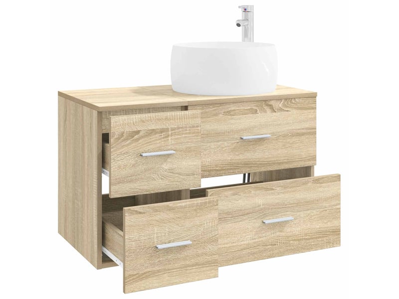  Ensemble de mobilier de salle de bain 2 pc chêne sonoma cf64125  - Conforama C