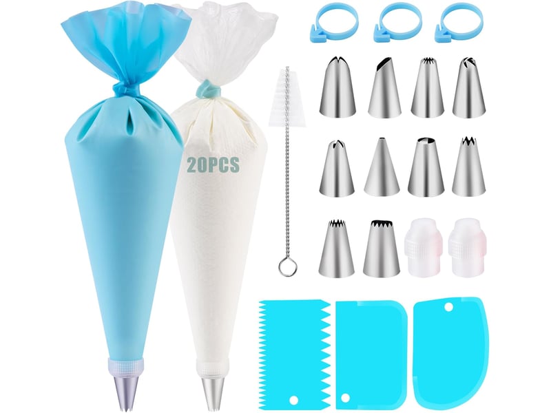  Poche a douille patisserie 40 pcs, douille patisserie, kit patisserie, accessoire patisserie, ustensiles à pâtisserie  - Conforama A