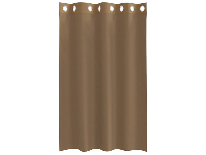  Lot de 2 rideaux en voile, voilages avec œillets marron clair cf44382  - Conforama D