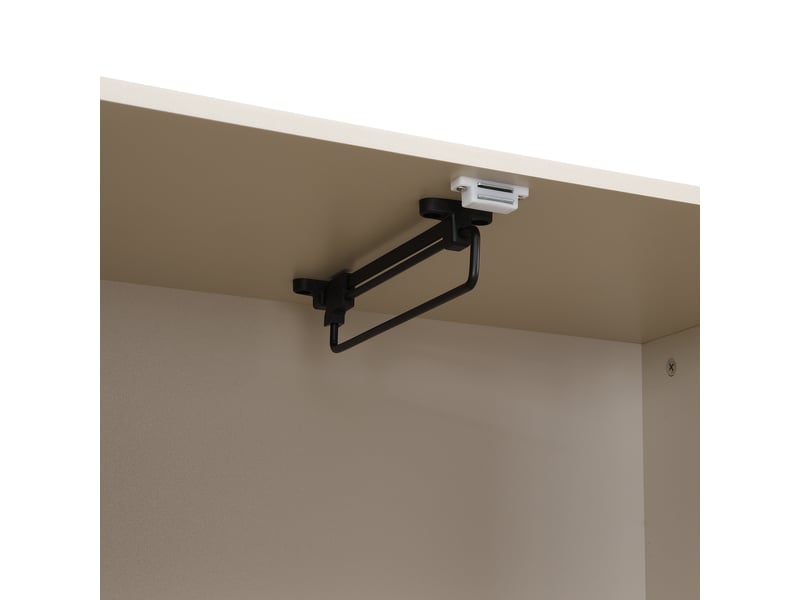  Vestiaire d'entrée avec tringle 2 tiroirs et porte mdf beige et gris 110x38x186 cm  - Conforama E