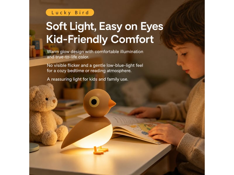  Veilleuse murale oiseau rechargeable avec détecteur de mouvement, fixation magnétique et commande tactile  - Conforama C