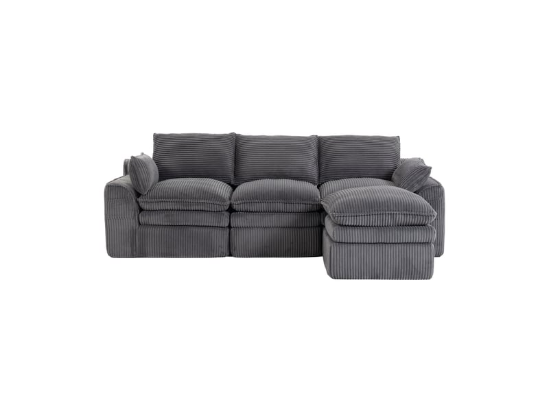  Canapé d'angle réversible fixe 3 places tissu gris canapé compressible - Conforama A
