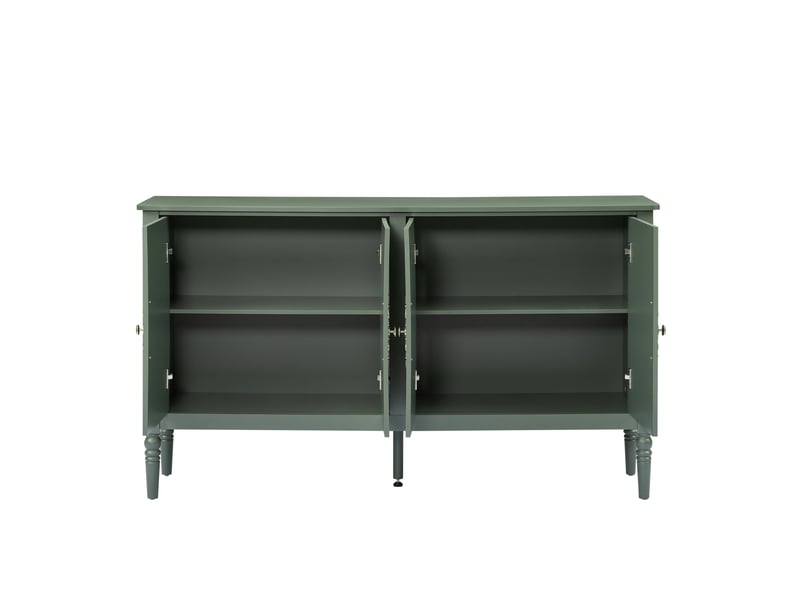  Buffet 4 portes à reliefs vintage 160x40x89 cm vert  - Conforama D