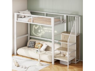 Lit mezzanine 90x200 cm <strong>MODENUIT </strong>  <strong></strong> coloris blanc