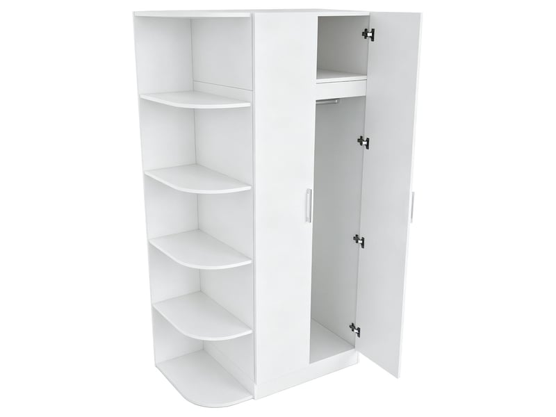  Armoire 2 portes avec étagères et tiroirs 90 x 55 x 170 cm LDW00663AAK - Conforama D