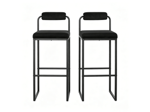 tabouret de bar  <strong>STILVORA</strong>  - noir hauteur d'assise 75 cm vendu Par paire
