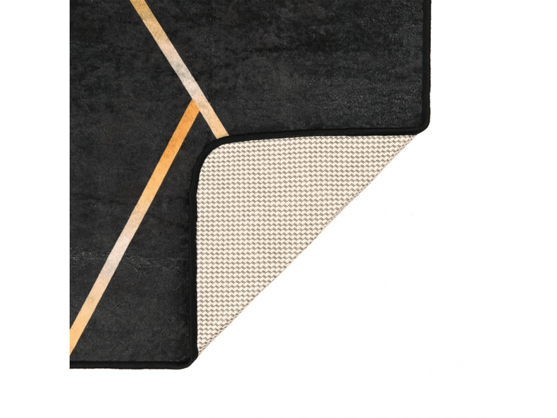  Tapis antidérapant lavable noir et or 80x150 cm - comfortxl 136615 - Conforama D