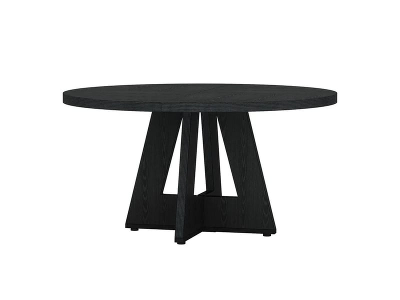 Table à manger ronde en panneau de particules noir ø120x75 cm - Conforama A