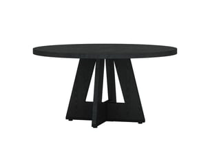 Table à manger ronde en panneau de particules noir ø120x75 cm
